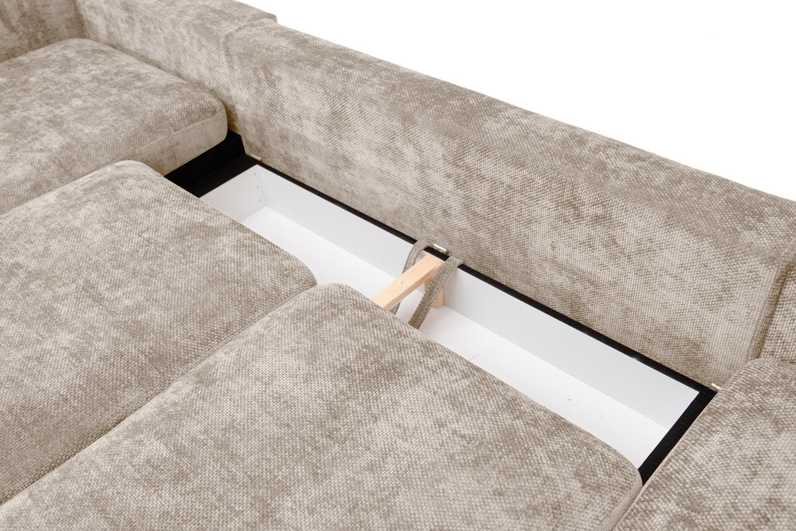Designer Sofa Selena L mit Schlaffunktion in Strukturstoff