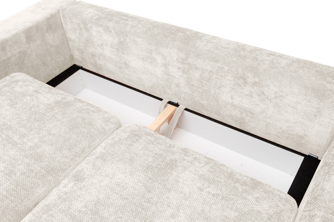 Designer Sofa Selena L mit Schlaffunktion in Strukturstoff