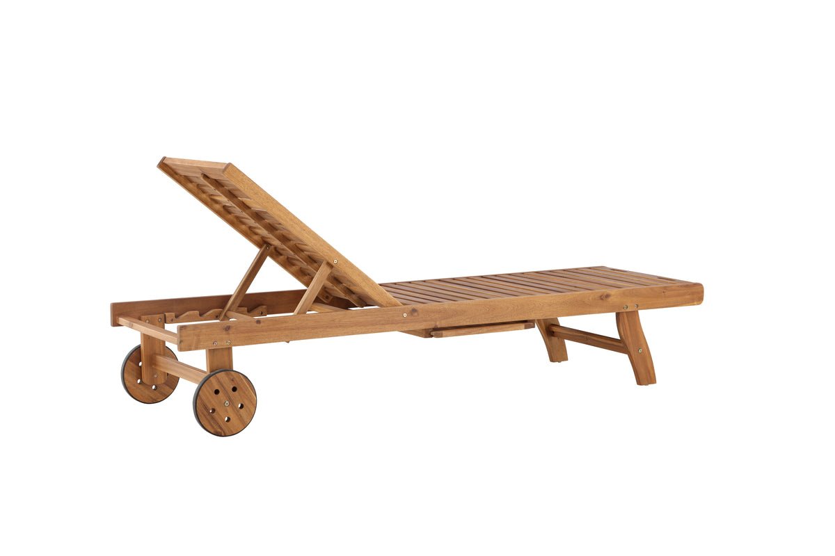 Sonnenliege Olyra - aus Akazienholz mit Rollen