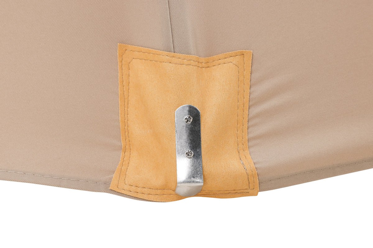 Sonnenschirm Albora – 300 x 300 cm in der Farbe Braun mit Buchengestell