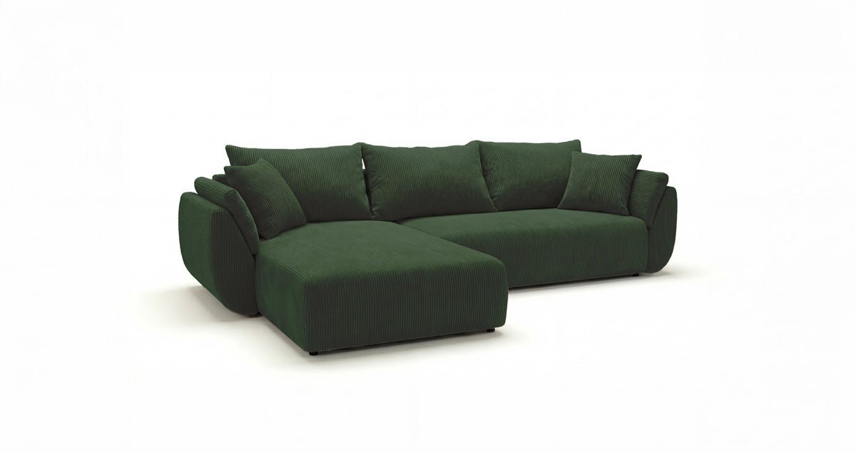 Designer Sofa Lenoa L mit Schlaf- und Klappfunktion in Cord