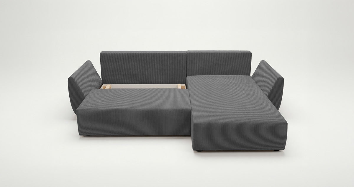 Designer Sofa Lenoa L mit Schlaf- und Klappfunktion in Cord