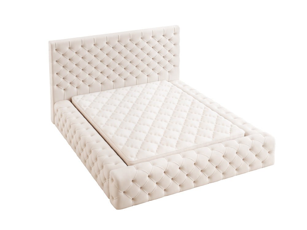 Lit rembourré design Lana Velours avec rangement