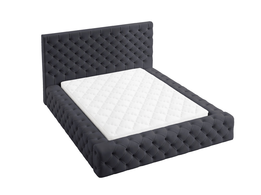 Lit rembourré design Lana Velours avec rangement