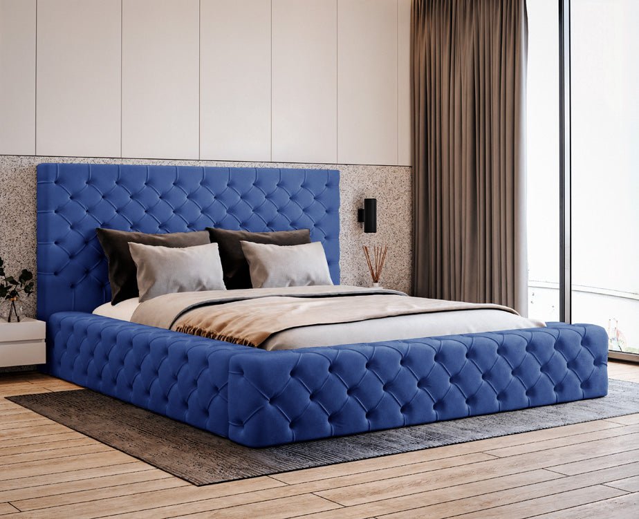 Lit rembourré design Lana Velours avec rangement