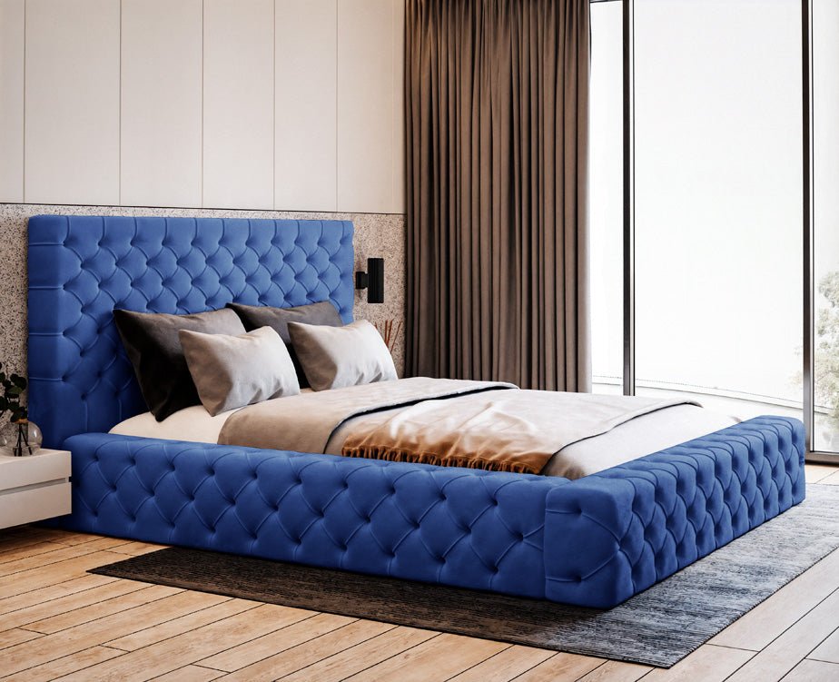 Lit rembourré design Lana Velours avec rangement