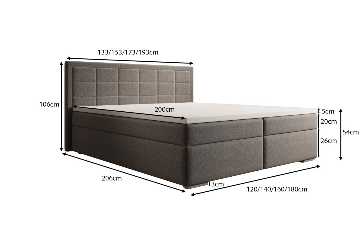 Boxspringbett Athina Samt mit Stauraum - Luxusbetten24