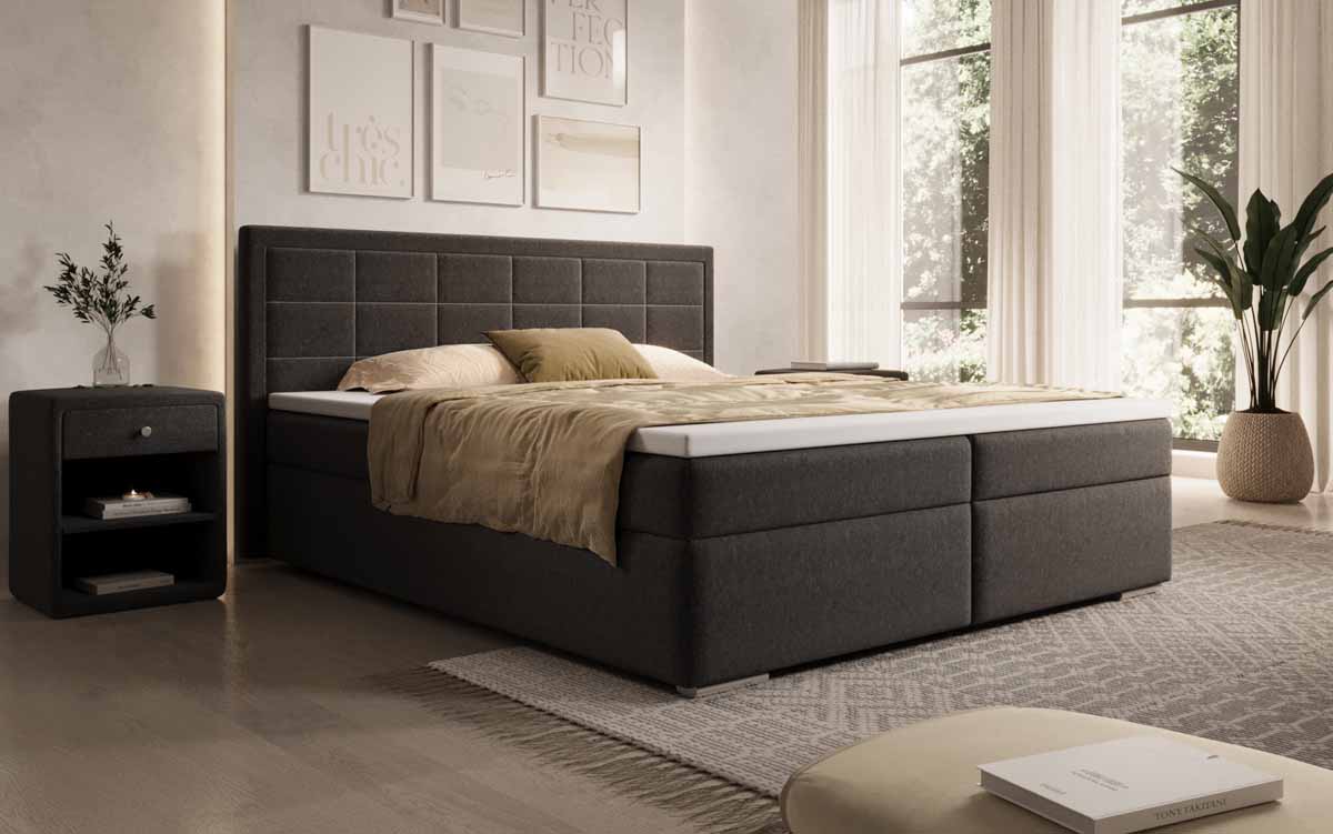 Boxspringbett Athina Stoff mit Stauraum - Luxusbetten24