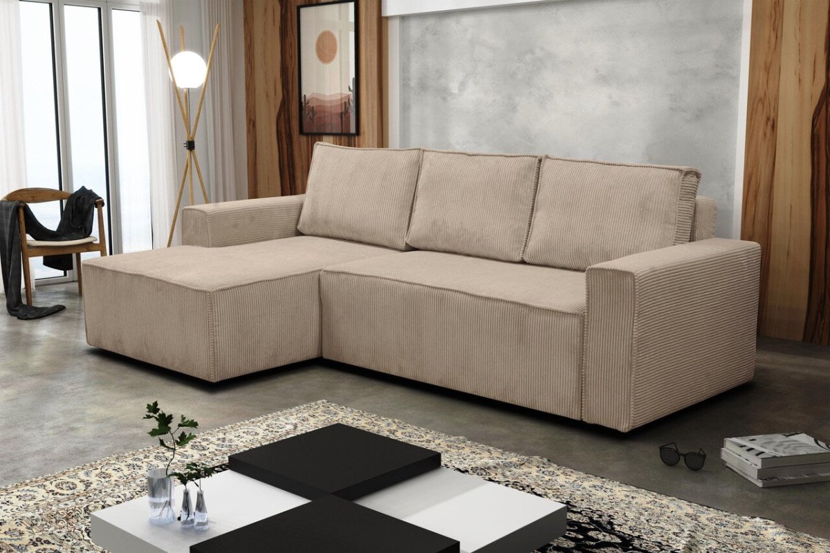 Designer Sofa Bern L mit Schlaffunktion und Stauraum - Luxusbetten24