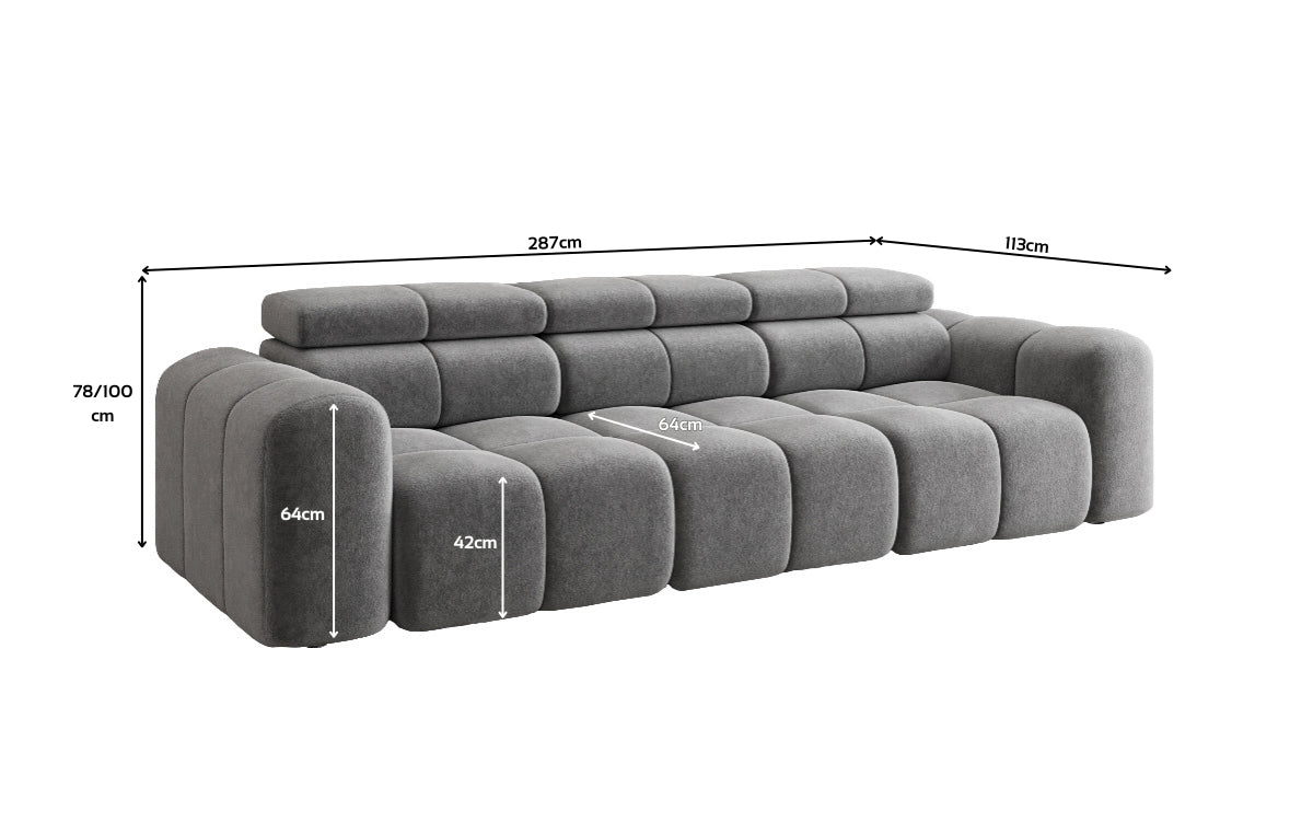 Designer Sofa 3 Sitzer Mia in Chenille