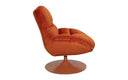 Designer Drehsessel Nando in Samt in Orange – Seitenansicht