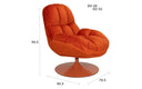 Designer Drehsessel Nando in Samt in Orange – Maße