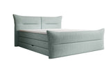 Boxspringbett Elea Leinen-Optik in Vintage Blau (Beverly 16) – Freisteller