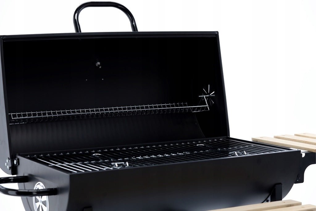 Holzkohlegrill BarrelPro – Grillwagen mit Deckel, Thermometer & Ablagen