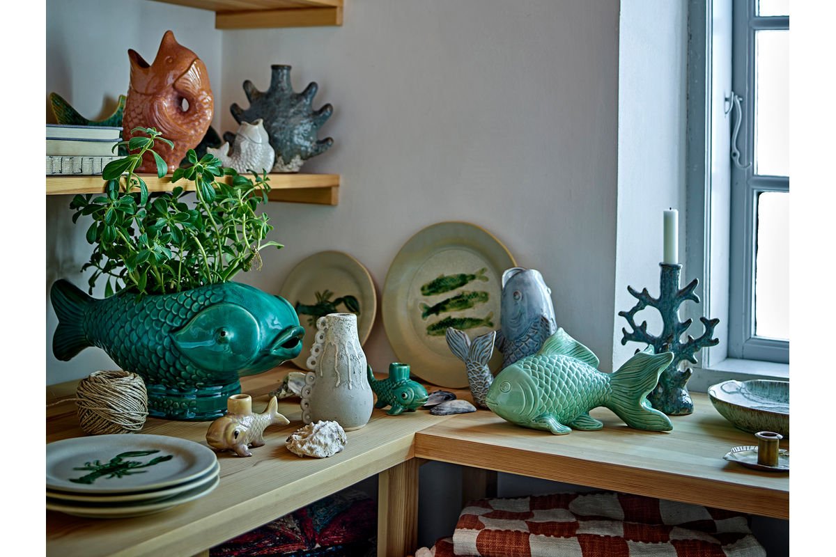 Teller Havik - aus Steingut gefertigt - Fischmotiv 4er Set