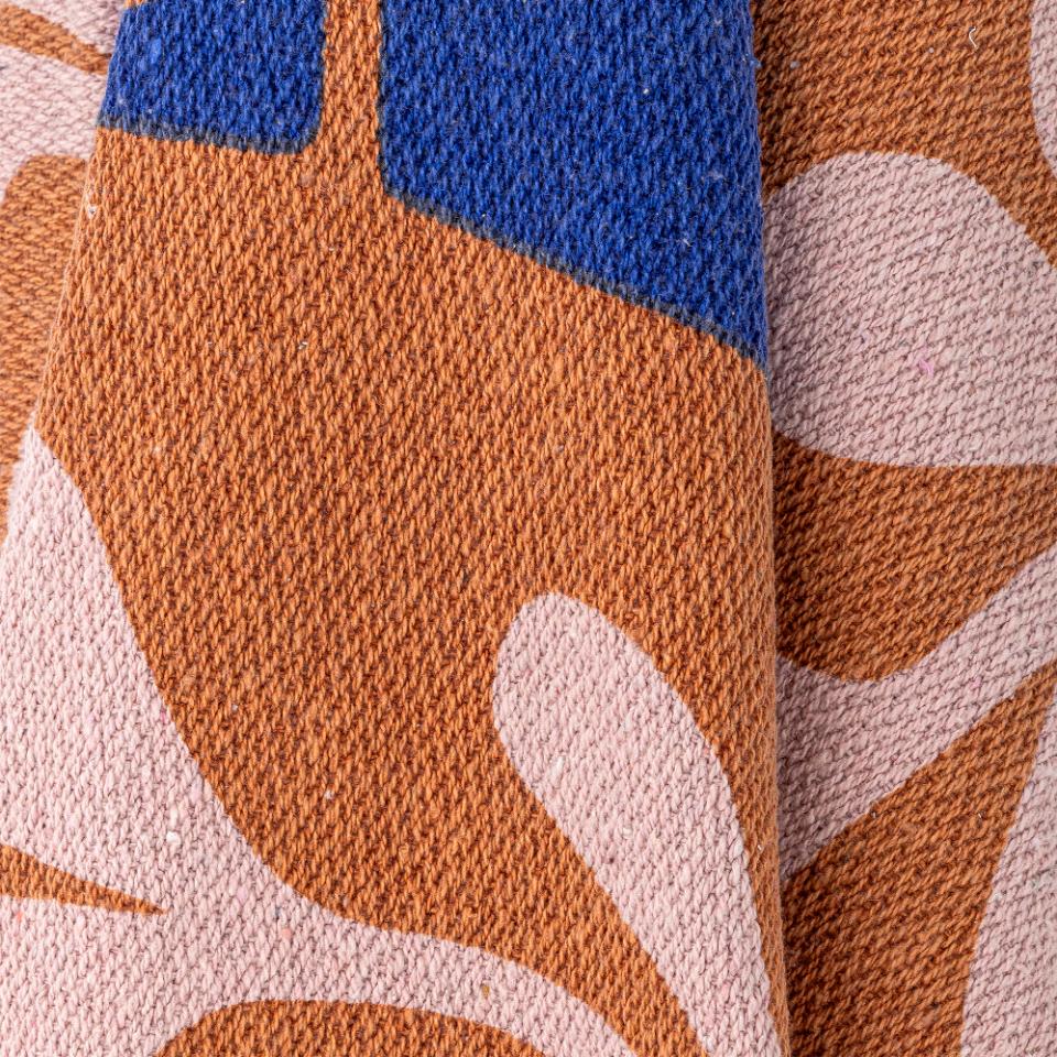 Überwurfdecke Sia - Bunt, aus recycelter Baumwolle