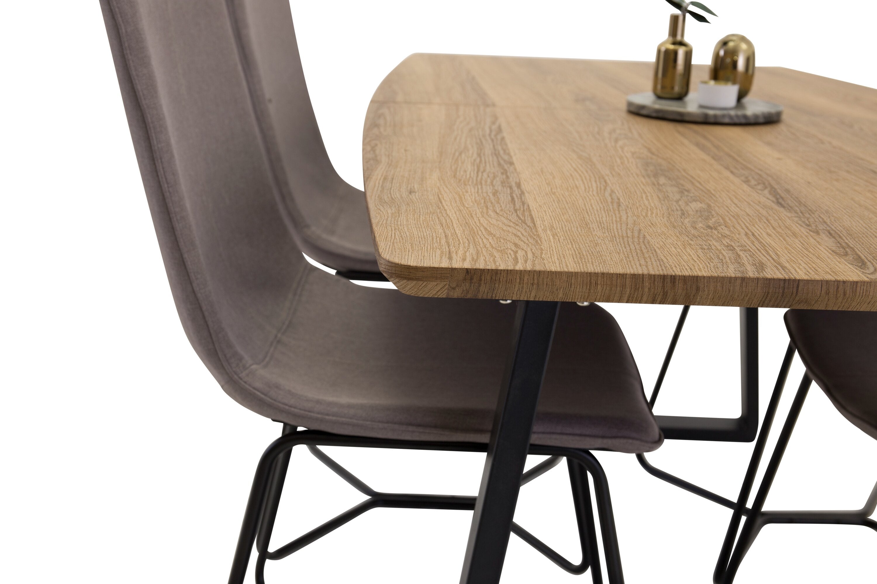 Garten Essgruppe Loftia - Tisch mit Holzplatte und vier Stühlen