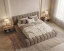 Designer Polsterbett Ivo in Samt – Sand