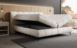 Boxspringbett Milla Cord in Beige (Poso 038) – Stauraum geöffnet