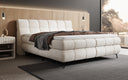 Boxspringbett Milla Cord in Beige (Poso 038) – Milieu seitlich