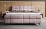 Boxspringbett Milla Cord in Mauve (Poso 130) – Milieu frontal