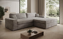 Designer Ecksofa Lugo in Cord – Hellgrau – Rechts