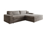 Designer Ecksofa Lugo in Cord – Hellgrau – Rechts