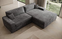 Designer Ecksofa Lugo in Cord – Grau – Rechts
