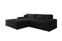 Designer Ecksofa Lugo in Cord – Schwarz – Links