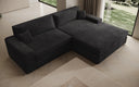 Designer Ecksofa Lugo in Cord – Schwarz – Rechts