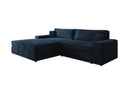 Designer Ecksofa Lugo in Cord – Blau – Links
