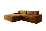 Designer Ecksofa Lugo in Cord – Amber – Links