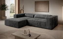 Designer Ecksofa Vasto in Cord – Grau – Links
