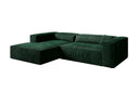 Designer Ecksofa Vasto in Cord – Grün – Links