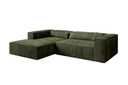 Designer Ecksofa Vasto in Cord – Olive – Links
