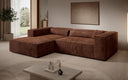 Designer Ecksofa Vasto in Cord – Terrakotta – Links