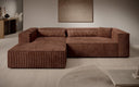 Designer Ecksofa Vasto in Cord – Terrakotta – Links