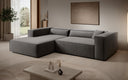 Designer Ecksofa Vasto in Strukturstoff – Grau – Links