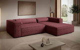 Designer Ecksofa Vasto in Strukturstoff – Bordeaux – Rechts