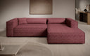 Designer Ecksofa Vasto in Strukturstoff – Bordeaux – Rechts
