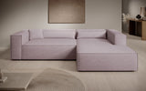 Designer Ecksofa Vasto in Strukturstoff – Taupe – Rechts