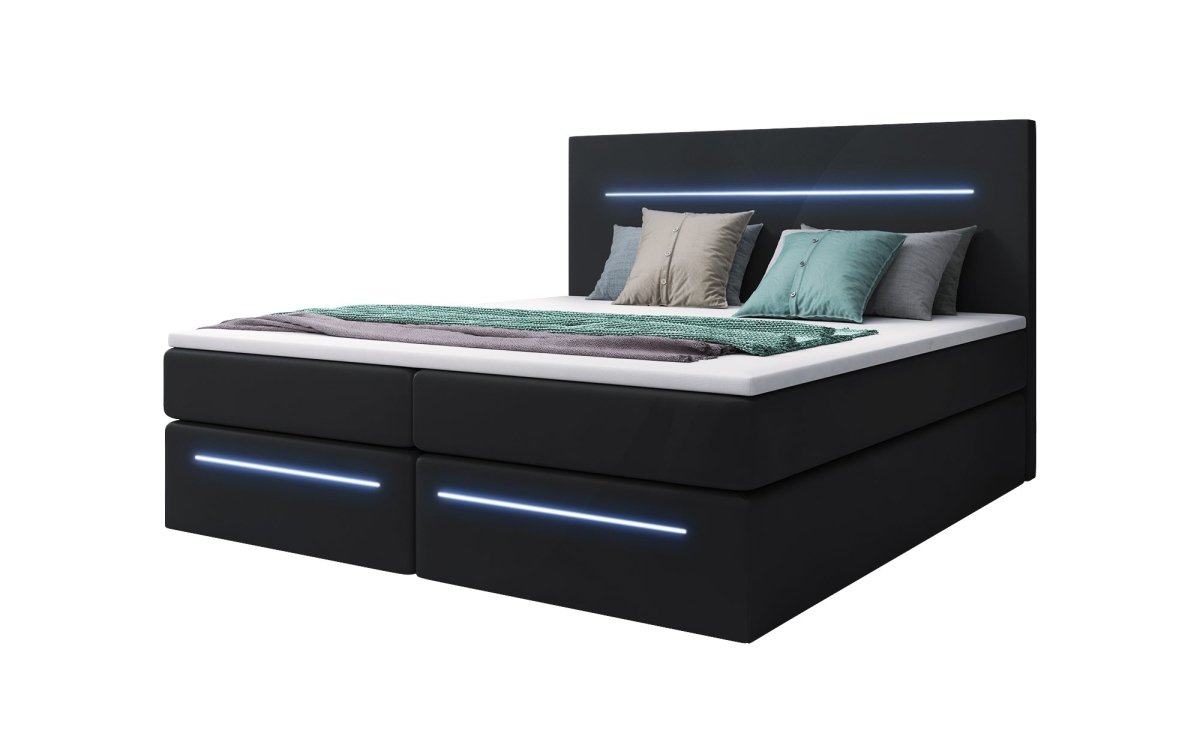 OUTLET - Boxspringbett Sejour mit LED u. Stauraum - Luxusbetten24