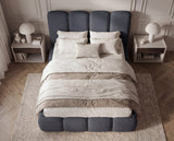 Designer Polsterbett Perla in Bouclé – Anthrazit