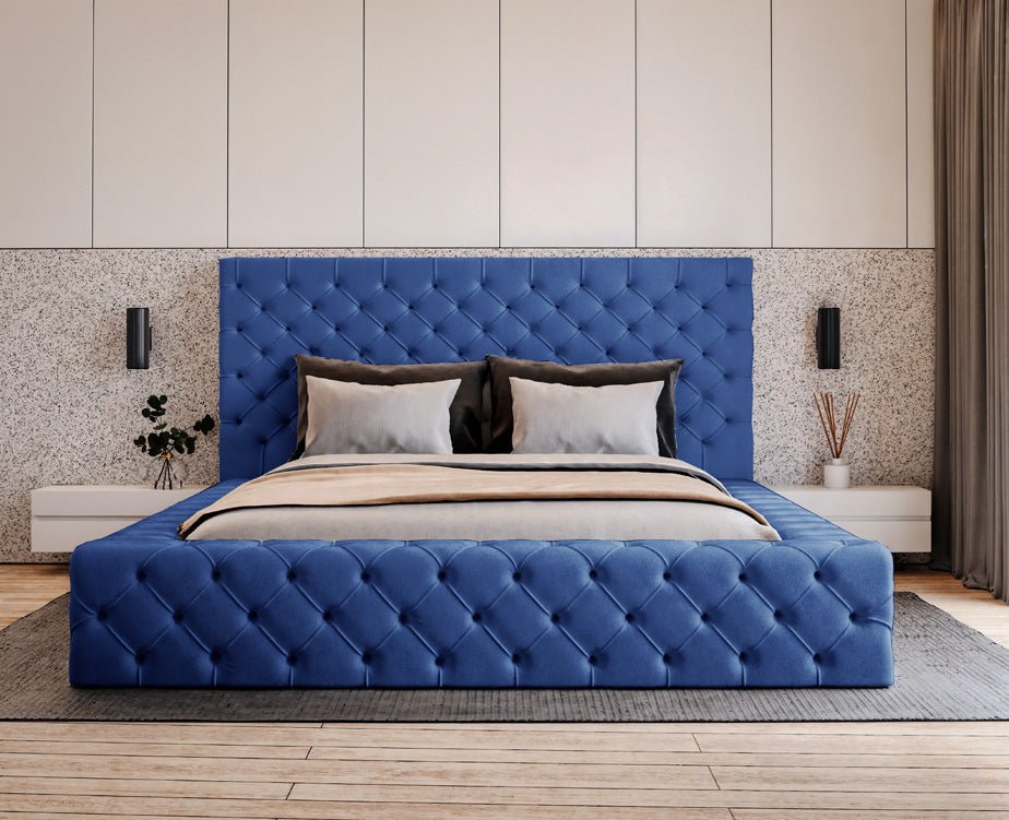 Lit rembourré design Lana Velours avec rangement