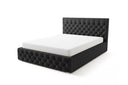 Designer Polsterbett Rivo in Samt mit Stauraum – Schwarz