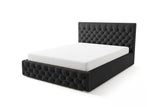Designer Polsterbett Rivo in Samt mit Stauraum – Schwarz