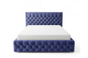 Designer Polsterbett Rivo in Samt mit Stauraum – Blau