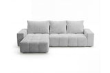 Designer Ecksofa Arvo in Bouclé mit Schlaffunktion & Stauraum – Sand – Links