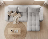 Designer Ecksofa Arvo in Bouclé mit Schlaffunktion & Stauraum – Sand – Rechts