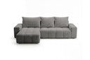 Designer Ecksofa Arvo in Bouclé mit Schlaffunktion & Stauraum – Grau – Links